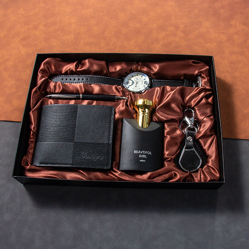Geschäftsmännisches Geschenk-Set: Herren-Gürtel und Geldbörse