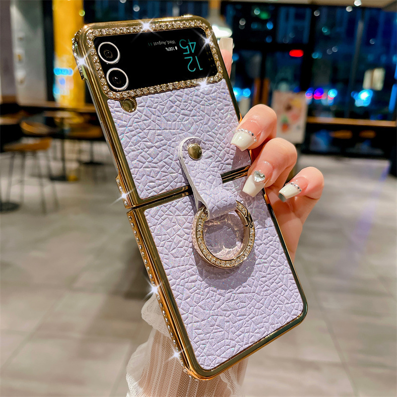 Schutzhülle für Smartphone mit Diamantmuster und Ring