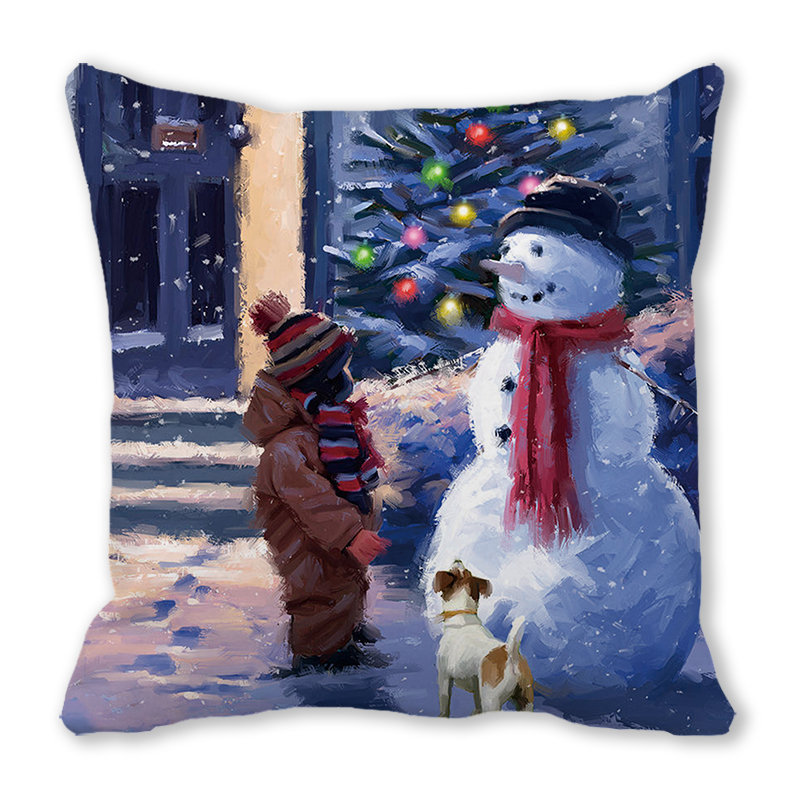 Christmas Encryption Peach Skin Sofa Kissen