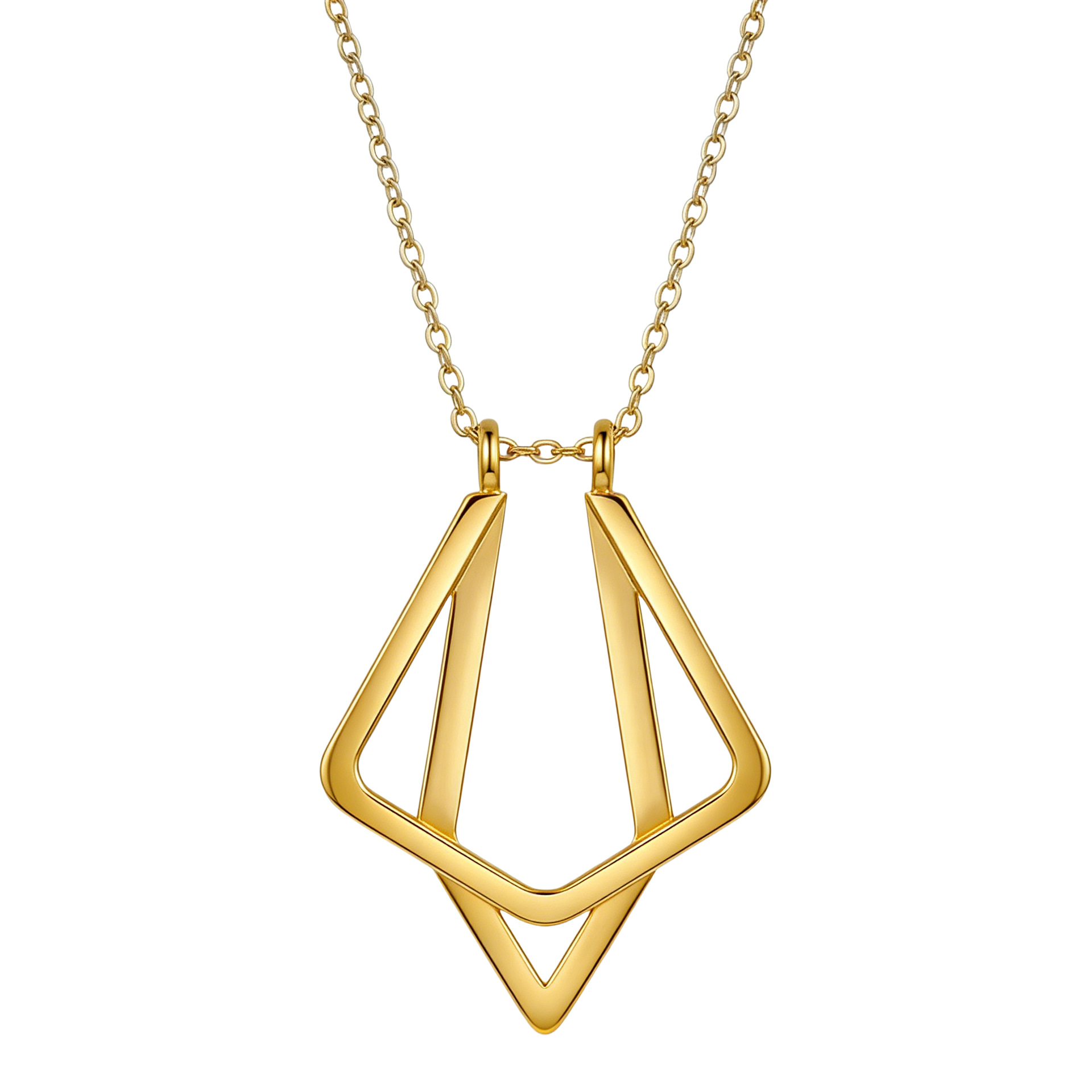 Geometric Triangular Minimalist Necklace And Fashionable Ring Stand