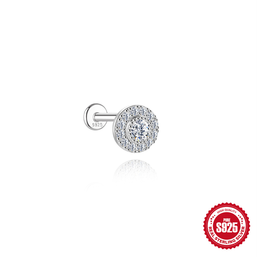 Sterling Silber Moissanite Steckerohrringe für Frauen