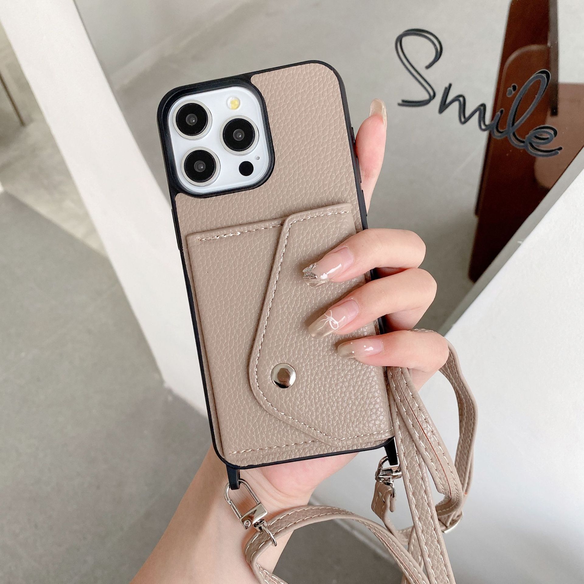 Funda de teléfono Applicable Funda protectora 14 Patrón de lichi Crossbody