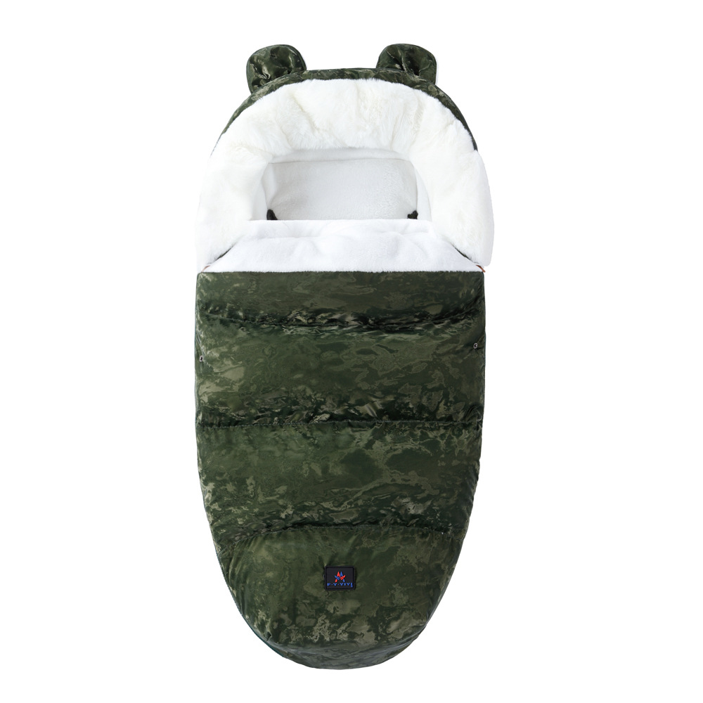 Sac de couchage pour bébé chaud avec col en fausse fourrure