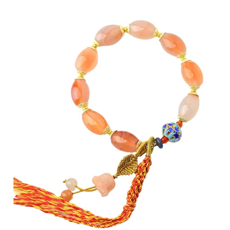 Vintage Ethnic Style Jinsi Jade Agate Tibetan Bracelet
