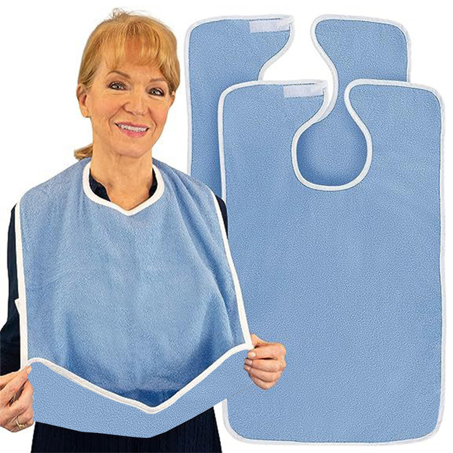 Cross-border Supply Source Manufacturer Bib Waterproof Oxford Cloth Bib Saliva Towel Elderly Eating Nursing Gown