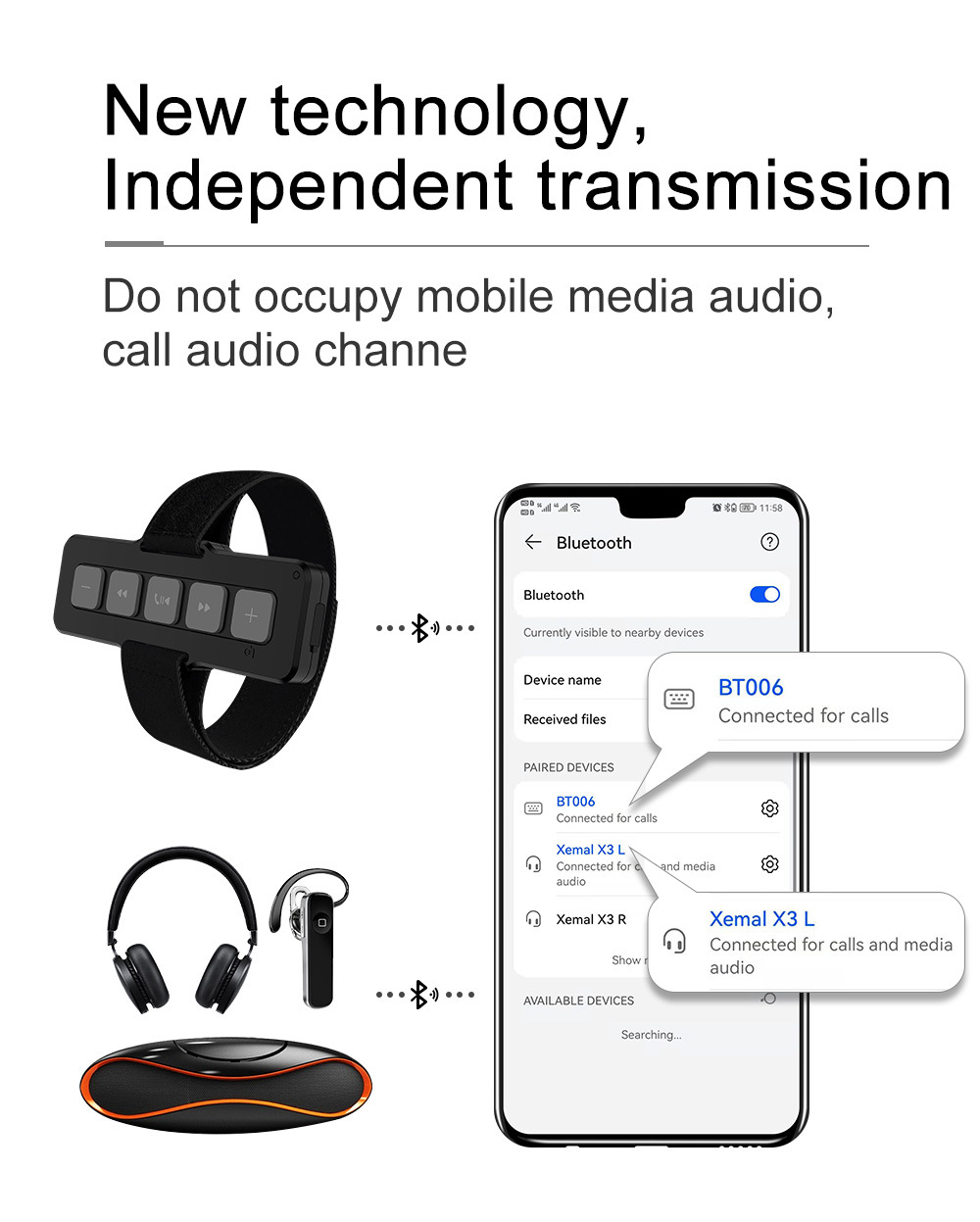 Bluetooth 50 Car Bluetooth Controller Motorcycle Remote Control Answer Hang Up Phone