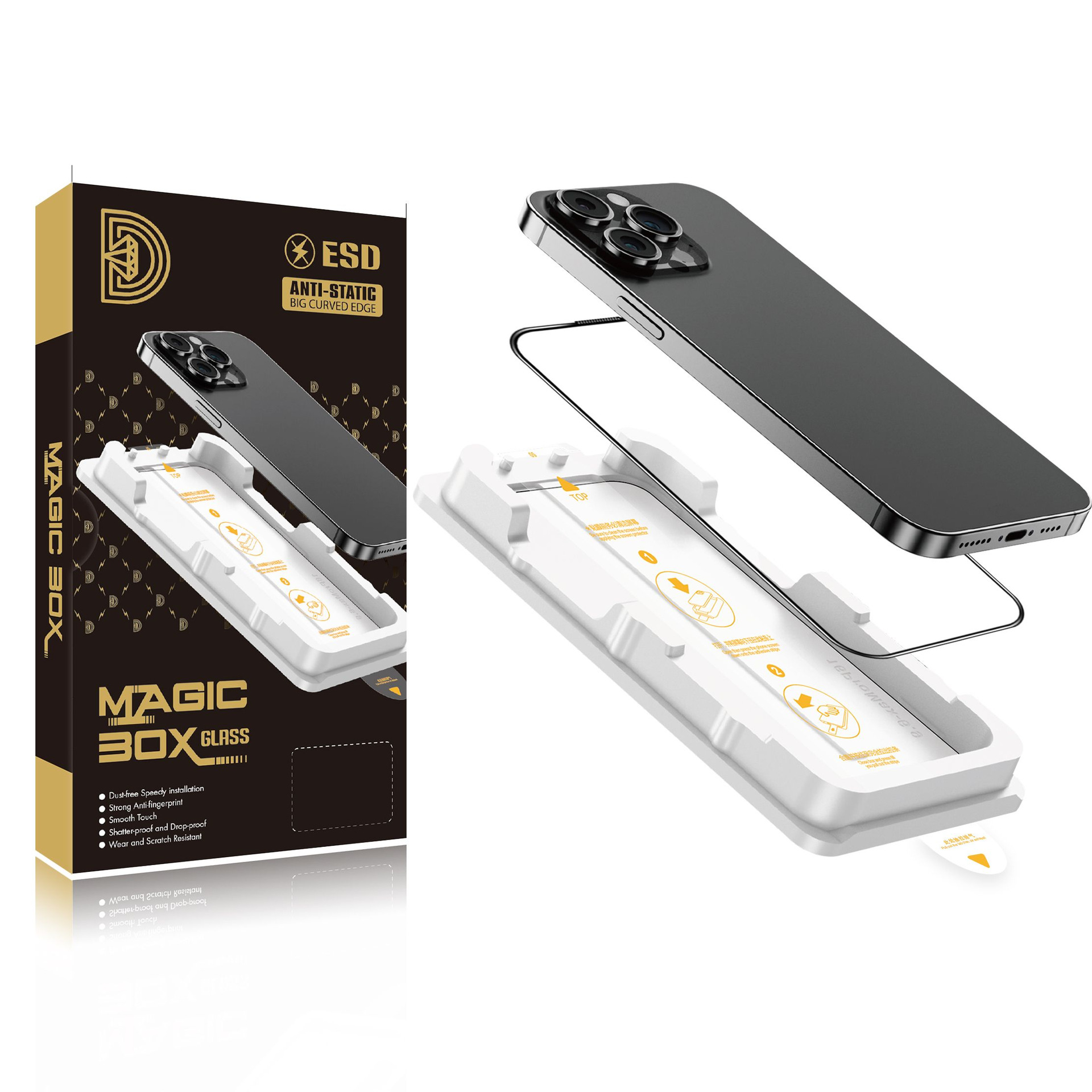 HD Magic Box Dust-Free Chamber Phone Tempered Glass Screen Protector