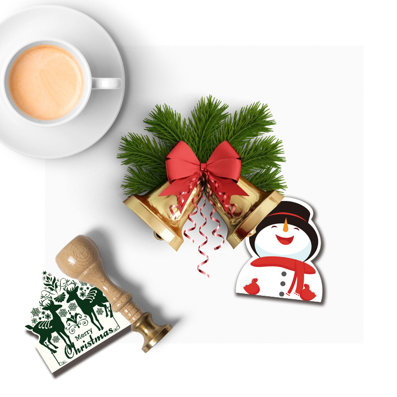 Handmade Cartoon Card With Gold Thread For Christmas Eve