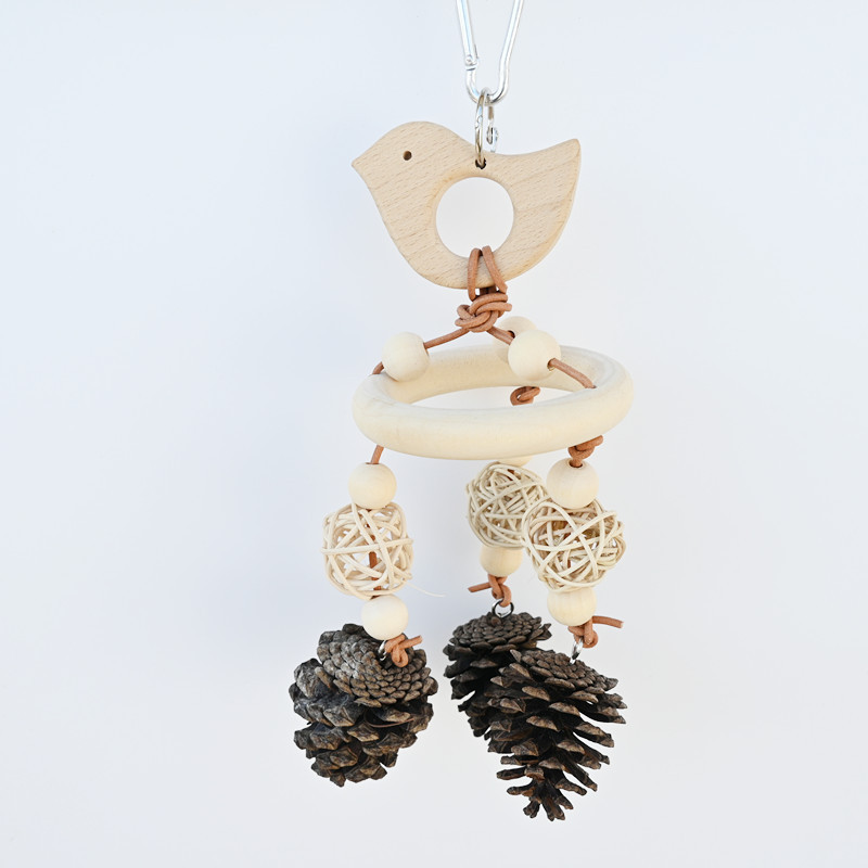 Loro Pájaro Juguete Madera Naturaleza Fruta Molar Alivio Atascado Suministros