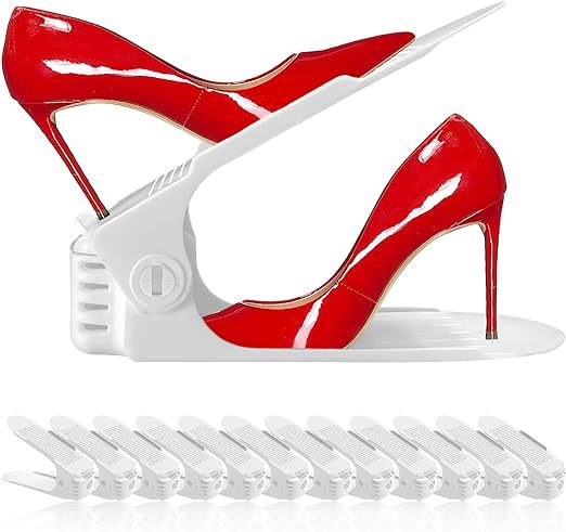 Rack per scarpe regolabile a doppio strato e rinforzato