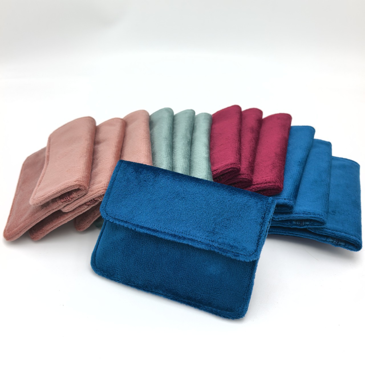 Bolsa de terciopelo con cremallera portátil de joyería retro