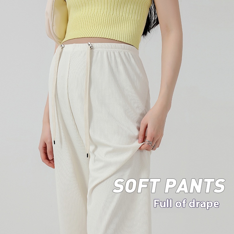 Pantalons de femmes enceintes sans soutien de ventre en tissu à large jambe sans serrage de ventre