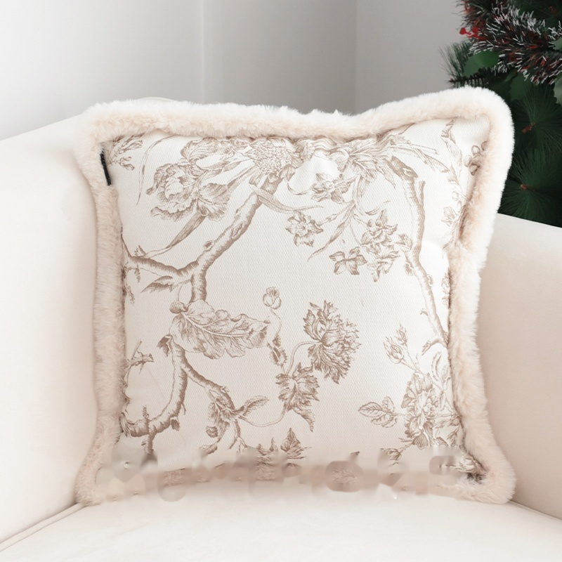 Retro French Plush Kissenhülle mit Druck