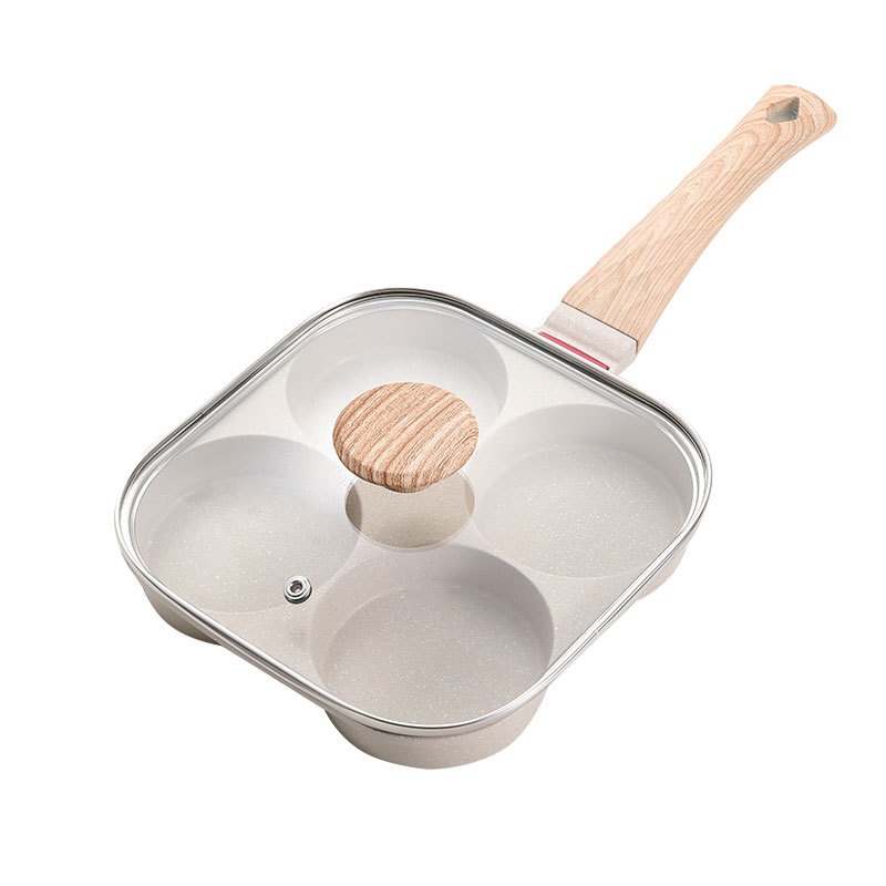Neue Pfanne mit vier Löchern und Deckel