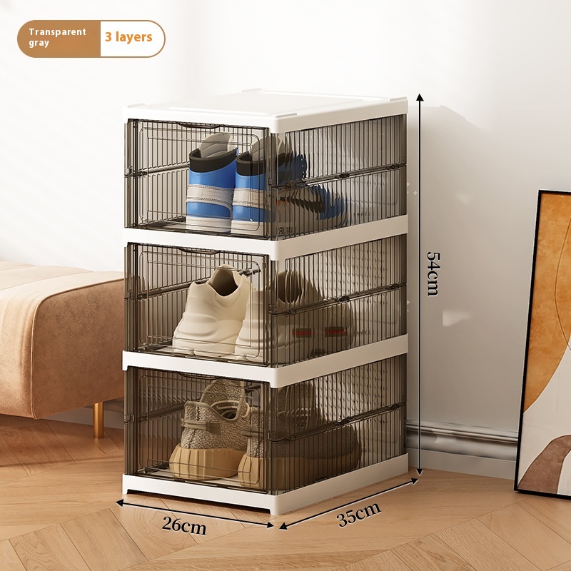 Cabinet Dustproof Transparent Folding Shoe Box