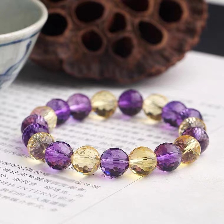 Ametrine Bracelet 128 Cut Crystal Amethyst Armband