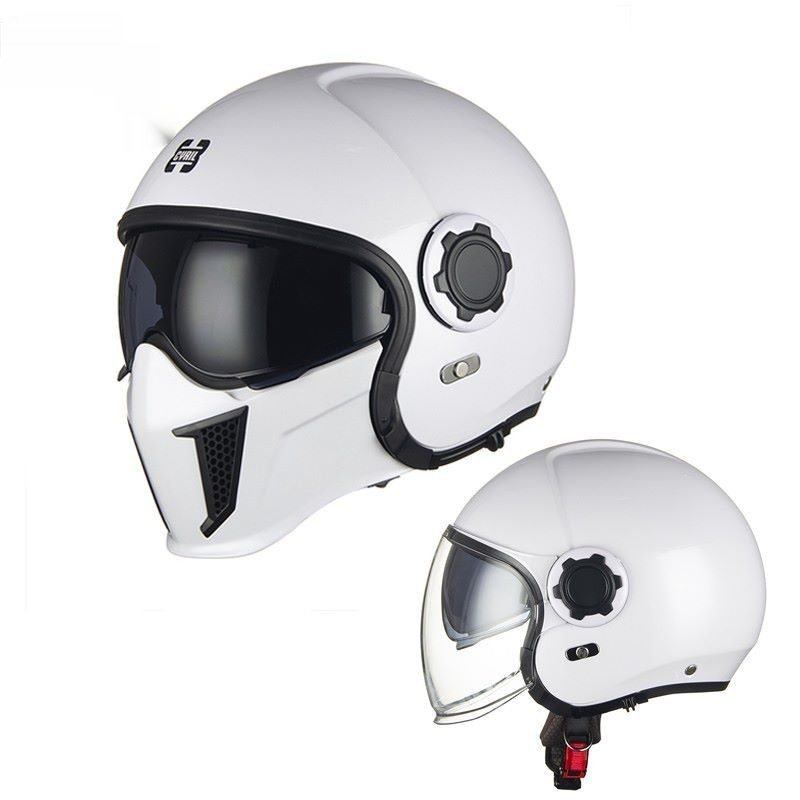 Casque rétro de moto Black Warrior