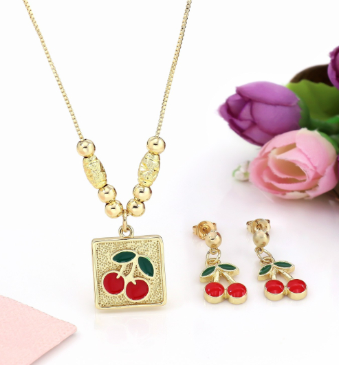 Edle Kinnkette & Ohrringe Set für Damen