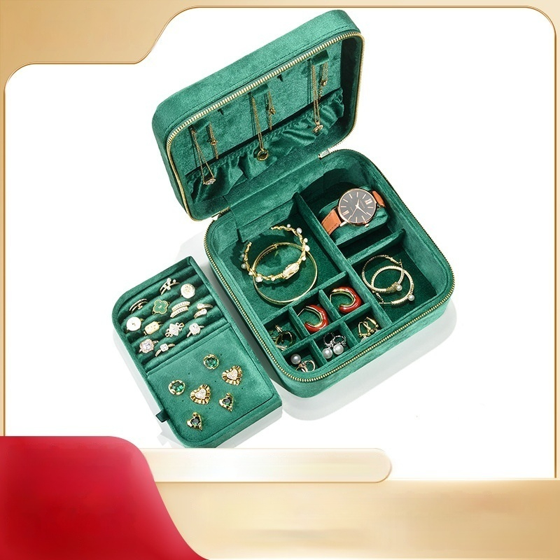 Gro├čer Multi-Funktions-Schmuck-Organizer aus doppellagigem Samtstoff