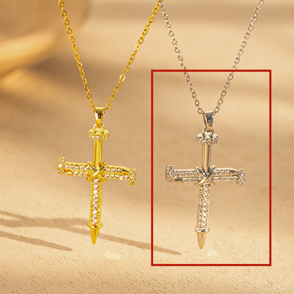 Vintage-Kreuz-Anhänger Personalisiert Minimalistisch