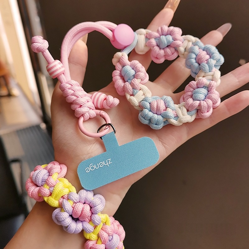 Porta smartphone per fiori regolabile fatto di fascia intrecciata