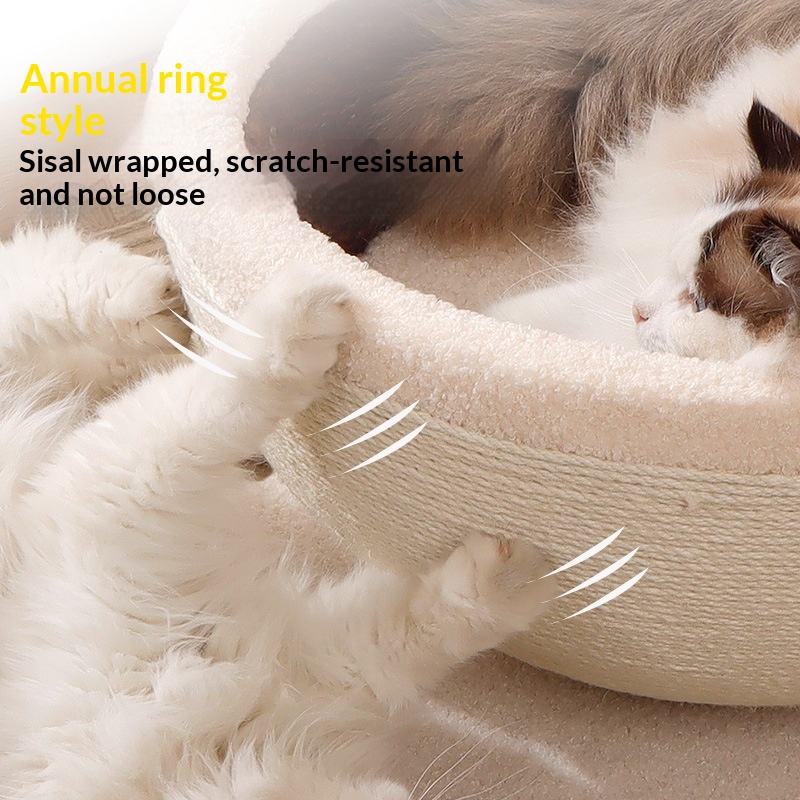 Sisal-Seil-Kratzbaum mit integriertem Katzenbett