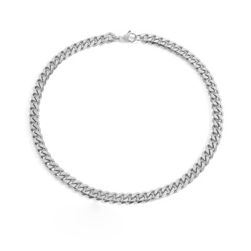 Stainless Steel Cuban-link Streetwear Hip-hop 14K Gold-plated Cuban Chain Necklace