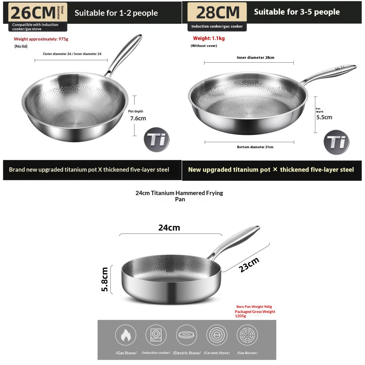 Titan Frying Pan, Non-coated, Non-stick